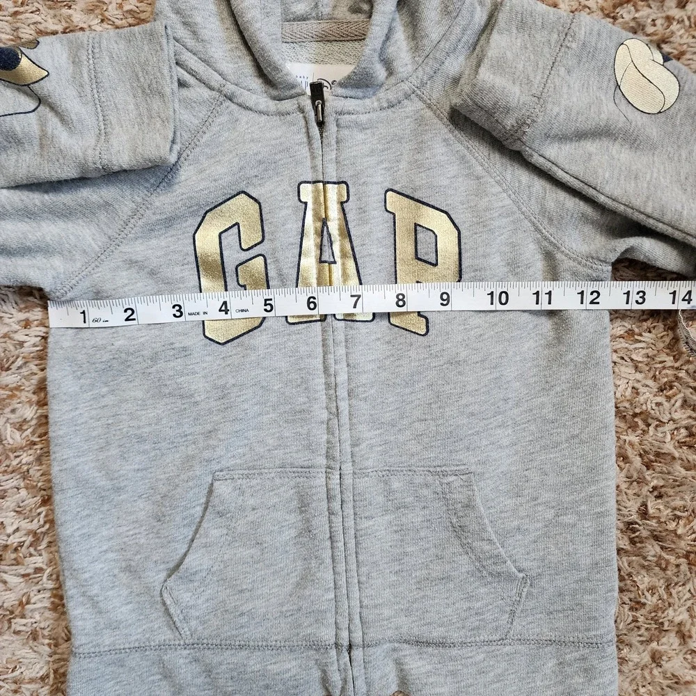 Baby Gap Disney Mickey Minnie Print Sleeve Kid‎ Sz 8 Zip Up Hoodie